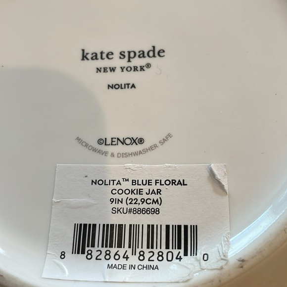 Kate Spade NY Lenox Nolita Blue Floral Cookie Jar Cannister 9 inch - Picture 10 of 11
